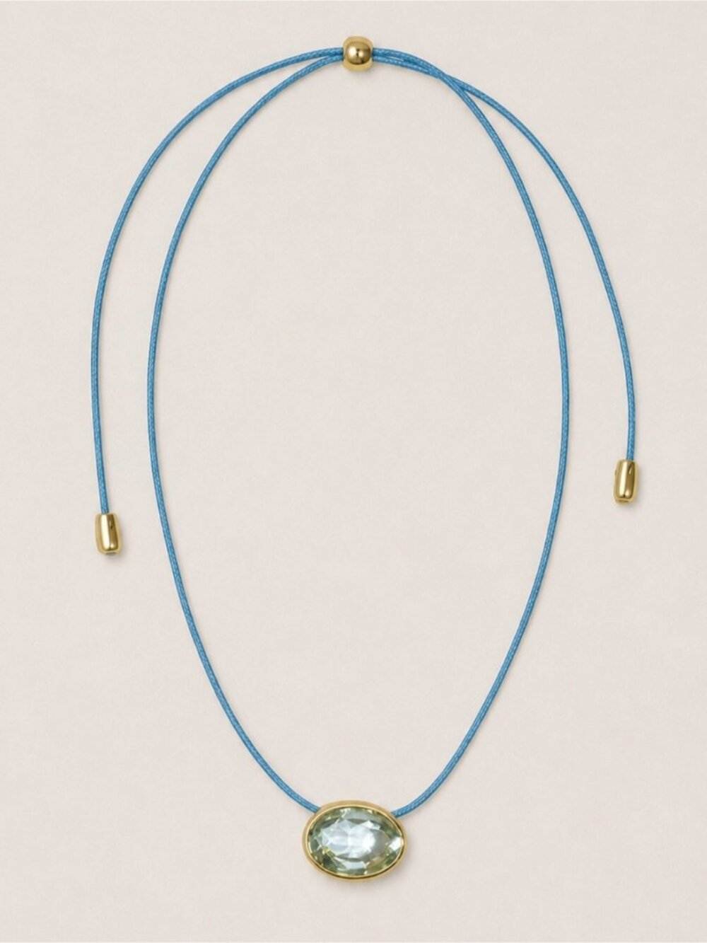 New! Blue Cord Gemstone Necklace NWOT